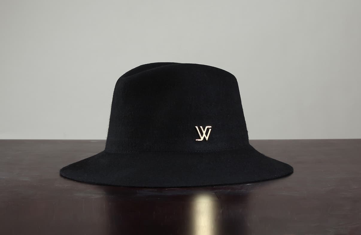 WHITE SANDS Wool Felt Hat Logo Style One Size Black